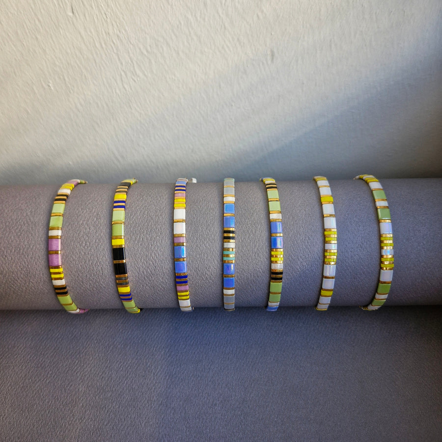 STAK Bracelet (Set 1) / Japanese Beads | 24k Gold-plated Beads