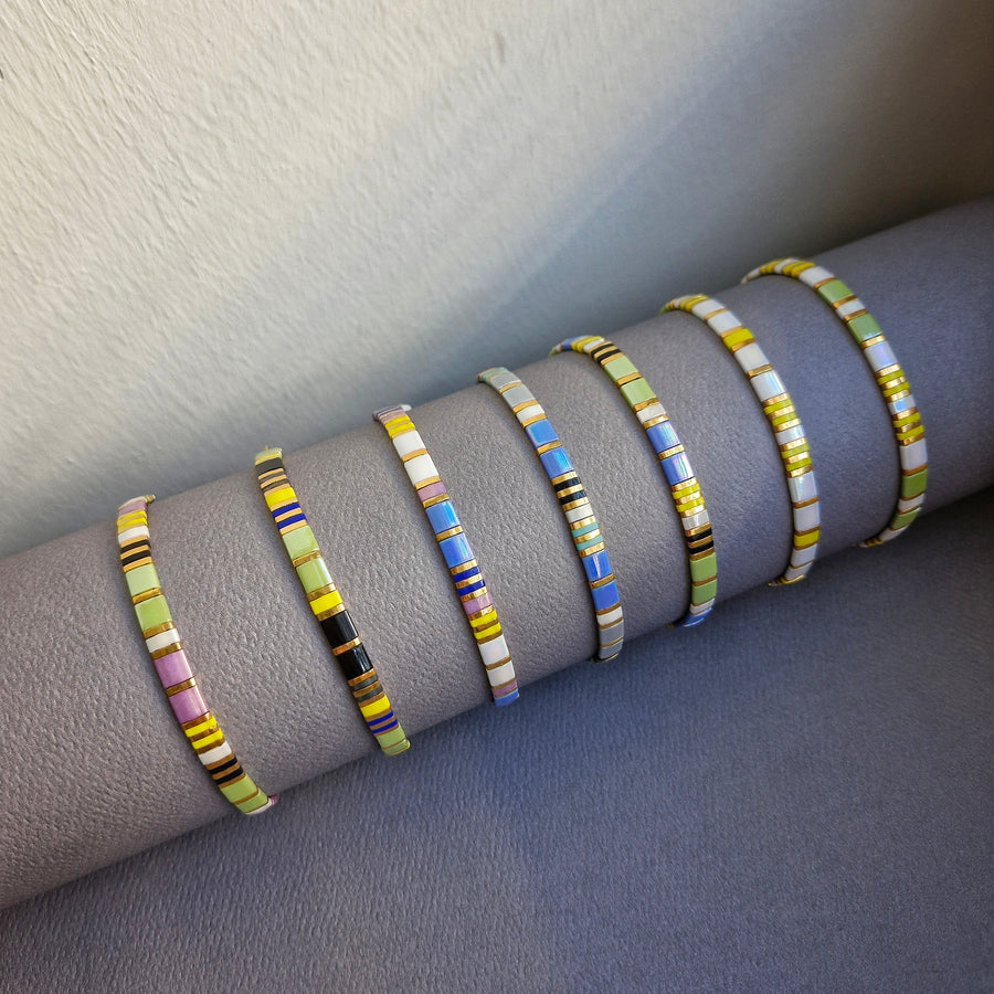 STAK Bracelet (Set 1) / Japanese Beads | 24k Gold-plated Beads