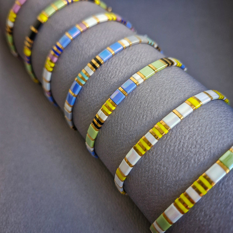 STAK Bracelet (Set 1) / Japanese Beads | 24k Gold-plated Beads