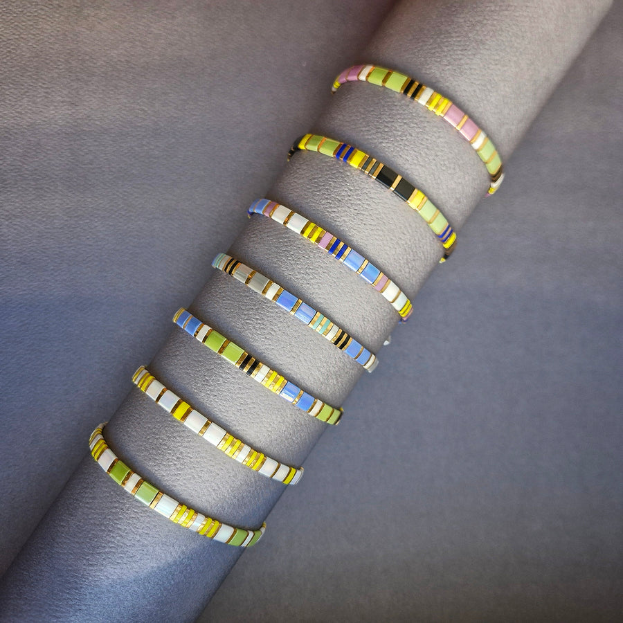 STAK Bracelet (Set 1) / Japanese Beads | 24k Gold-plated Beads