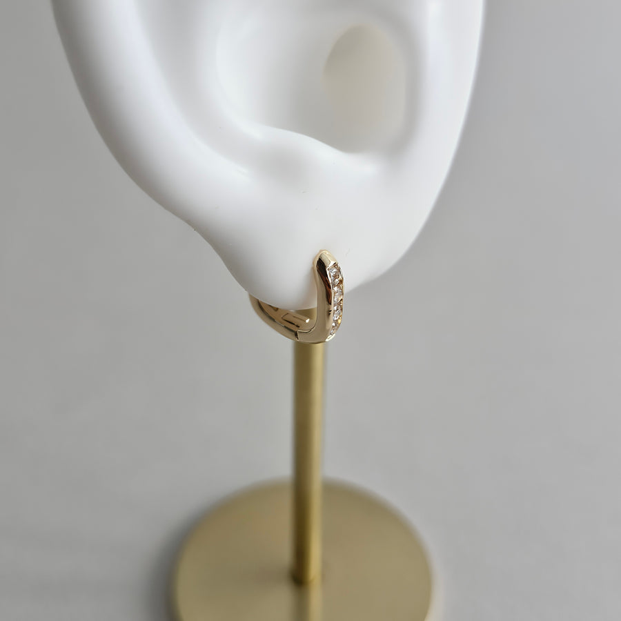 MIO Demi-fine Cubic Zirconia Pavé Square Hoop Earrings