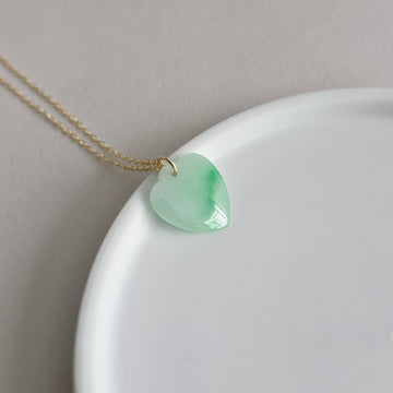 Heart Jade Necklace / 14k Gold-filled