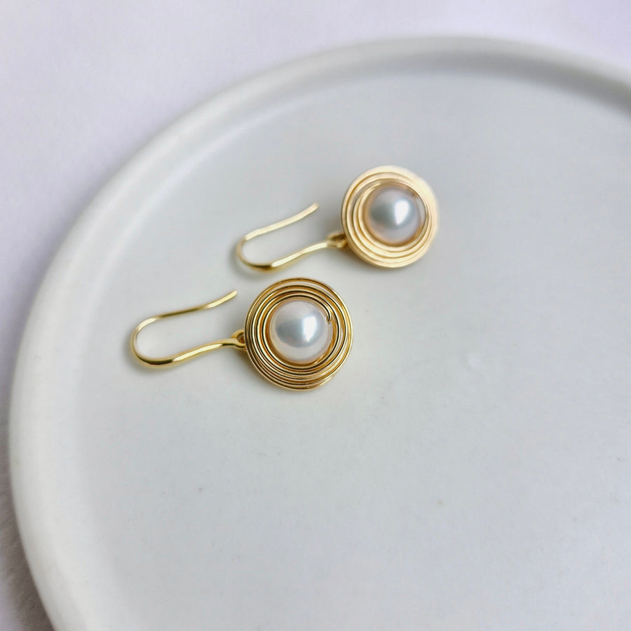 (SG60) Cyra Freshwater Pearl Earrings / 14k Gold-filled