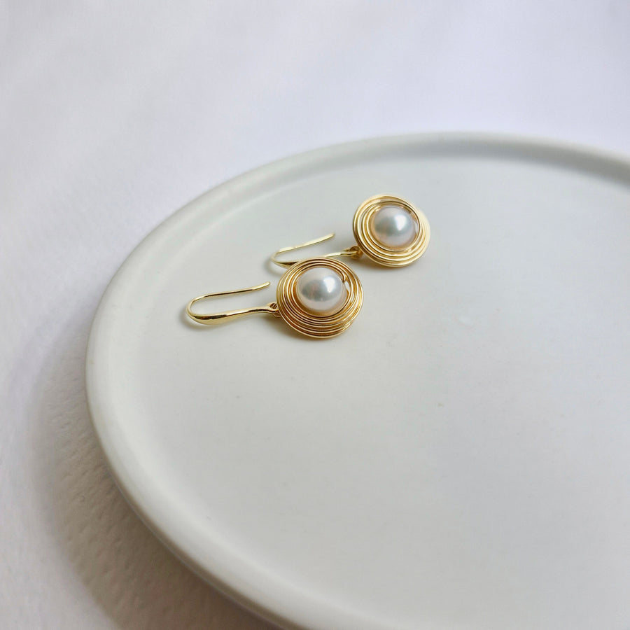 (SG60) Cyra Freshwater Pearl Earrings / 14k Gold-filled
