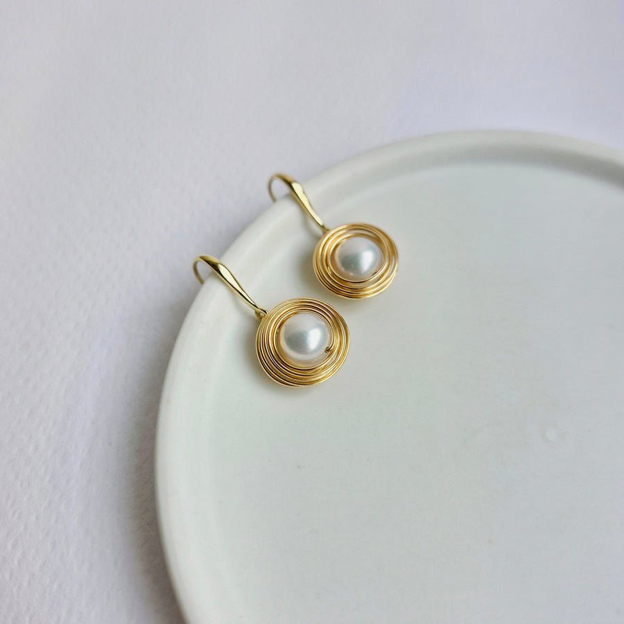 (SG60) Cyra Freshwater Pearl Earrings / 14k Gold-filled