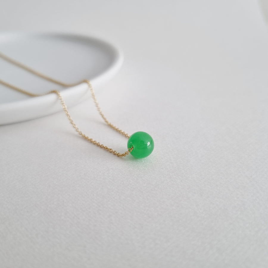 Katrice Necklace / Premium Bright Green Jade