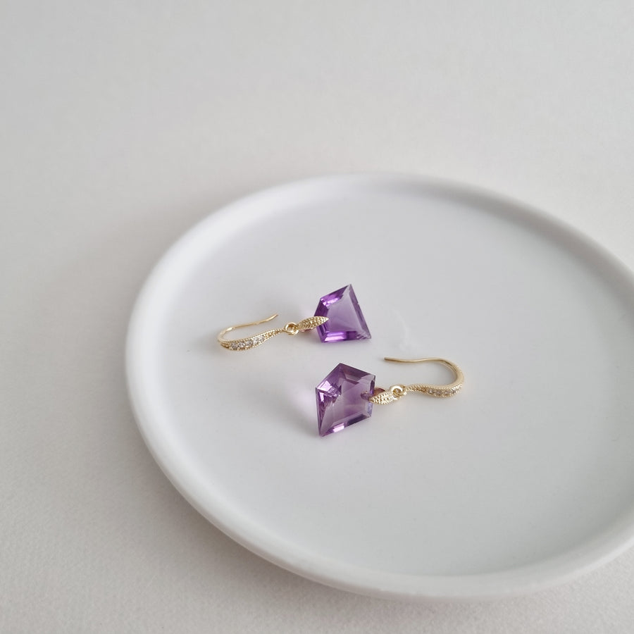 Purple Amethyst Earrings / Gemstone